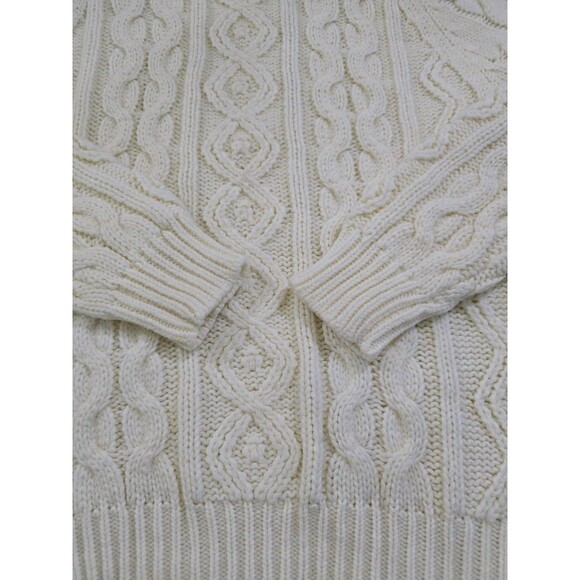 Vintage Kings Road Sweater Mens Medium Ivory Chunky Crew Neck Grandpa 90s 80s - Picture 8 of 10
